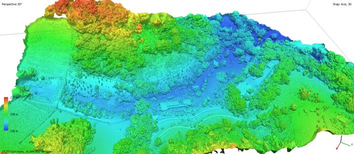 Colour elevation model of a rural property